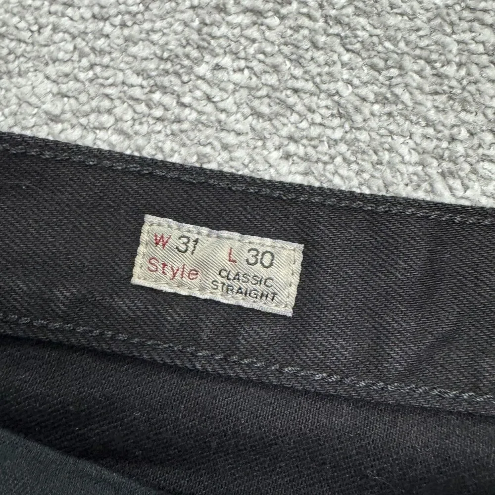 J.Crew Classic Straight Leg Denim Jeans Mens 31x30 Black Cotton Casual Stretch